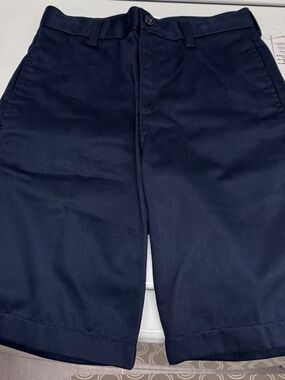NEW Lands End Uniform Shorts Boys 14S 14 Slim Navy School Chino Shorts Girls
